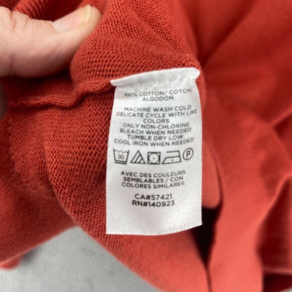 LOFT Sweater Womens Large Orange Knit Stretch Pullover Crew Neck Everyday Casual - Picture 6 of 9